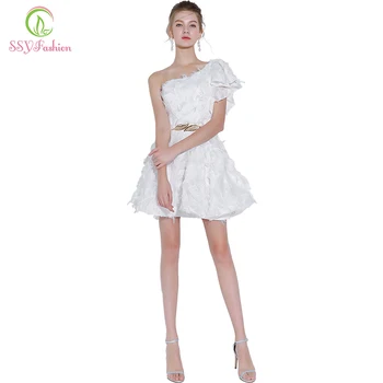 Clearance Homecoming Dresses Simple Banquet White One Shoulder Mini Party Gown with Belt Formal Dresses Robe De Soiree
Clearance Homecoming Dresses Simple Banquet White One Shoulder Mini Party Gown with Belt Formal Dresses Robe De Soiree
