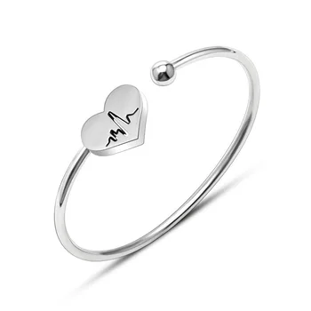 2017 Fashion Adjustable Stainless Steel Love Heart Bracelet Female Bangle Open ECG Women Charm Bracelet Jewelry Gift
2017 Fashion Adjustable Stainless Steel Love Heart Bracelet Female Bangle Open ECG Women Charm Bracelet Jewelry Gift