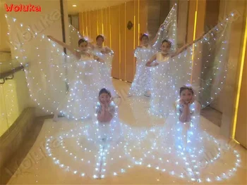 Fluorescent butterfly Dance Wings children's clothing adult ball cloak led luminescent dance skirt performance suit CD15 T02
Fluorescent butterfly Dance Wings children's clothing adult ball cloak led luminescent dance skirt performance suit CD15 T02