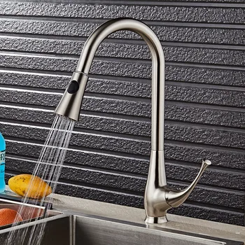 New Arrival Pull Out Kitchen Faucet Chrome/Nickel Brushed Sink Mixer Tap 360 degree rotation kitchen mixer taps Kitchen Tap
New Arrival Pull Out Kitchen Faucet Chrome/Nickel Brushed Sink Mixer Tap 360 degree rotation kitchen mixer taps Kitchen Tap