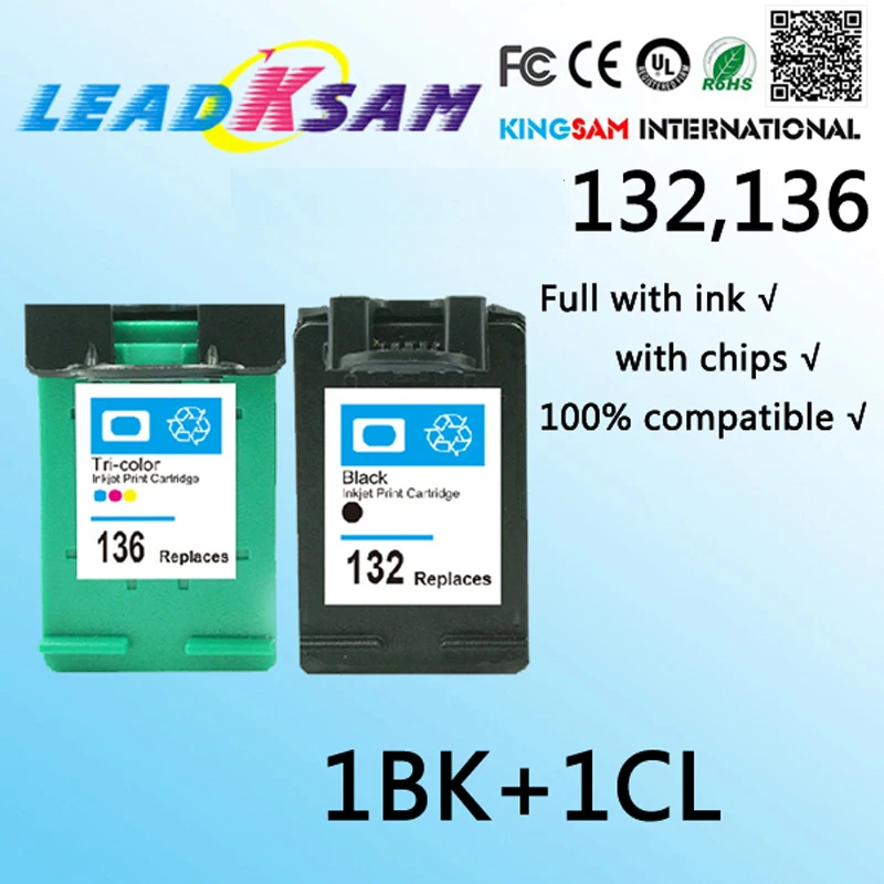 For 132 Ink Cartridges compatible for HP132 replacement for hp136 Deskjet 5420 5420V 5440 5440XI Photosmart C3100 C3110 c3125
For 132 Ink Cartridges compatible for HP132 replacement for hp136 Deskjet 5420 5420V 5440 5440XI Photosmart C3100 C3110 c3125