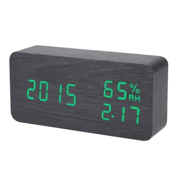 Electronic LED Alarm Clock Sound Voice Control Light Digital LED Time Humidity Display Wooden Desk Alarm Clock
Electronic LED Alarm Clock Sound Voice Control Light Digital LED Time Humidity Display Wooden Desk Alarm Clock