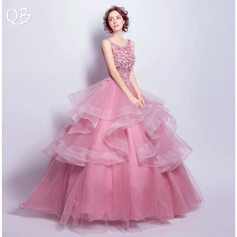 Pink Ball Gown Fluffy 3D Flowers Lace Appliques Elegant Long Elegant Evening Dresses Bride Banquet Party Prom Dress XK94
Pink Ball Gown Fluffy 3D Flowers Lace Appliques Elegant Long Elegant Evening Dresses Bride Banquet Party Prom Dress XK94