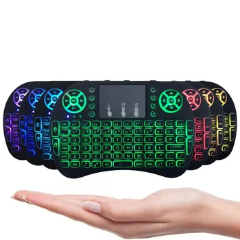 7 color backlit i8 Mini Wireless Keyboard 2.4ghz French Russian 3 colour Air Mouse with Touchpad Remote Control Android TV Box 
7 color backlit i8 Mini Wireless Keyboard 2.4ghz French Russian 3 colour Air Mouse with Touchpad Remote Control Android TV Box