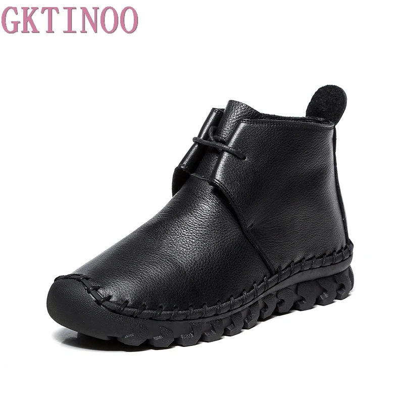 GKTINOO Women Ankle Boots Handmade 100% Genuine Leather Flat Woman Boots Spring Autumn Round Toe Lace Up Shoes Female Footwear
GKTINOO Women Ankle Boots Handmade 100% Genuine Leather Flat Woman Boots Spring Autumn Round Toe Lace Up Shoes Female Footwear
