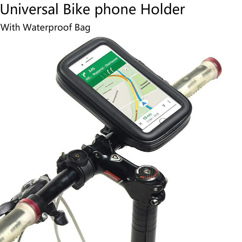 Bike Bicycle Motorcycle Holder with Waterproof Case Bag Handlebar Mount phone Holders Stand For iPhone Samsung Note3/4/5 GPS 18