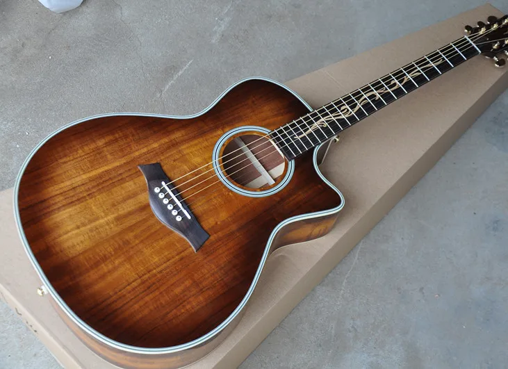 Natural Wood Color 41" Acacia Acoustic Guitar with Multi-layer Binding,Flower Inlay,Golden Hardware,can be customized
Natural Wood Color 41" Acacia Acoustic Guitar with Multi-layer Binding,Flower Inlay,Golden Hardware,can be customized