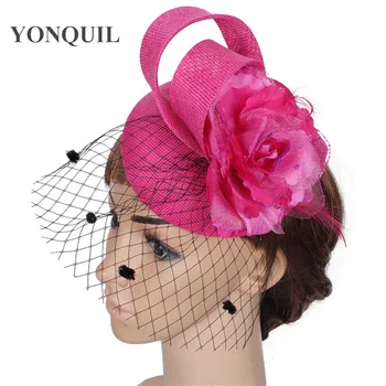 High quality 10color fascinator with black birdcage veil imitation sinamay fascinators hats bridal hair accessories occasion hat
High quality 10color fascinator with black birdcage veil imitation sinamay fascinators hats bridal hair accessories occasion hat