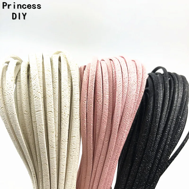 5M/Lot Jewelry Making Findings Lined Beige Pink Black 5mm Leather Cord Flat PU Rope Strip DIY Bracelet Necklace Choker Material
5M/Lot Jewelry Making Findings Lined Beige Pink Black 5mm Leather Cord Flat PU Rope Strip DIY Bracelet Necklace Choker Material
