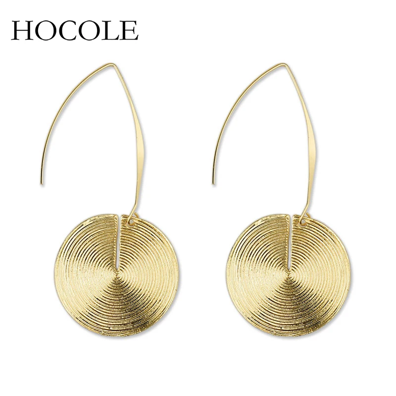 HOCOLE Punk Style Round Circle Drop Earrings Gold Silver Color Spiral Dangle Statement Earrings For Women Party Jewelry Brincos
HOCOLE Punk Style Round Circle Drop Earrings Gold Silver Color Spiral Dangle Statement Earrings For Women Party Jewelry Brincos