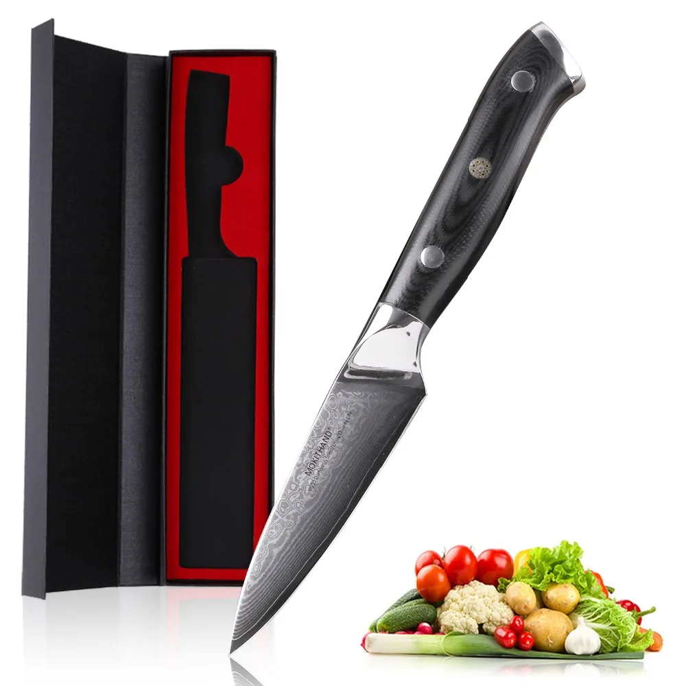 Mokithand 3.5 Inch Paring Knives Damascus Steel Fruit knife Sharp Japanese Kitchen Multi Knife G10 handle Professional Cutter
Mokithand 3.5 Inch Paring Knives Damascus Steel Fruit knife Sharp Japanese Kitchen Multi Knife G10 handle Professional Cutter