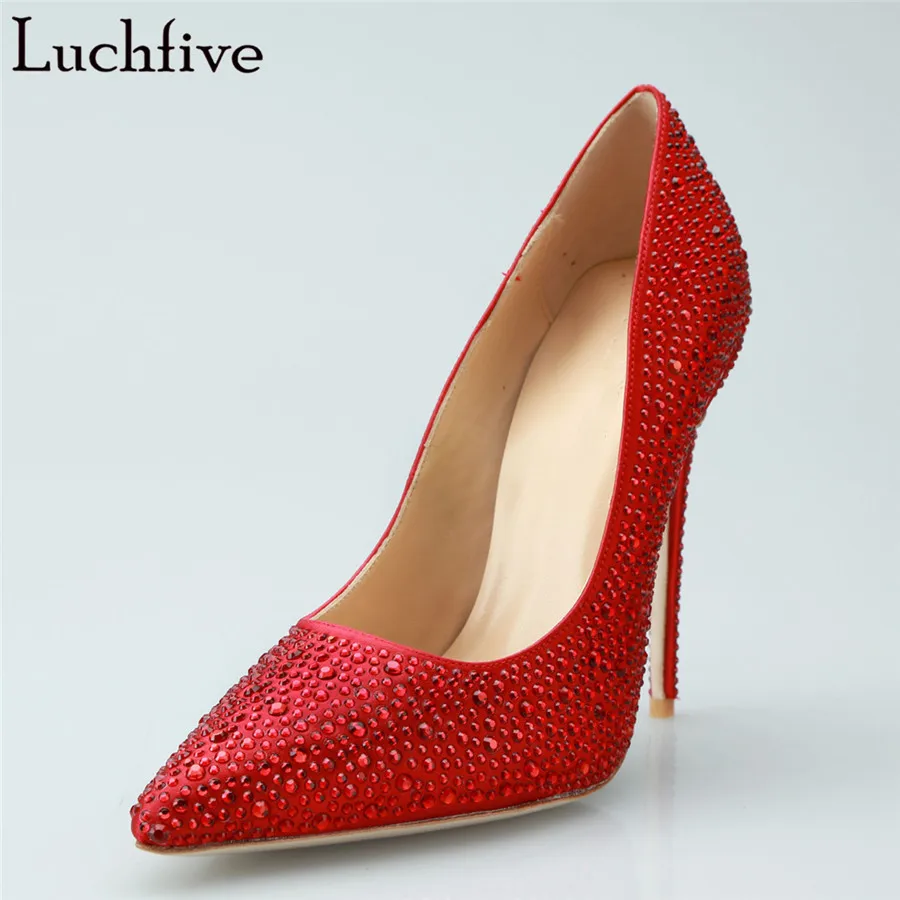Luchfive Bling Crystal Pumps Women Spring Suede Slip-On Sheepskin Single Shoes Pointed Toe High Heel Zapatillas Mujer Black Red
Luchfive Bling Crystal Pumps Women Spring Suede Slip-On Sheepskin Single Shoes Pointed Toe High Heel Zapatillas Mujer Black Red