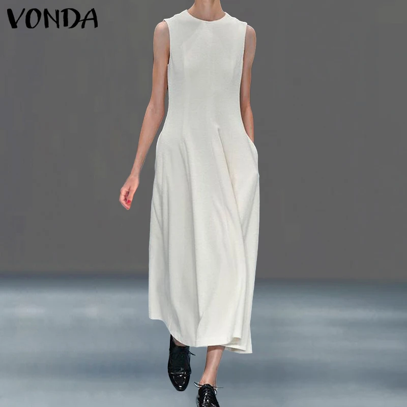 VONDA Bohemian Women Sexy Sleeveless Dress 2019 Vintage O-Neck Pockets Party Long Dresses Beach Vestidos Casual Robe Plus Size
VONDA Bohemian Women Sexy Sleeveless Dress 2019 Vintage O-Neck Pockets Party Long Dresses Beach Vestidos Casual Robe Plus Size
