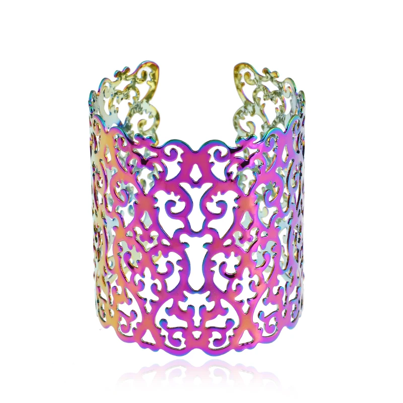 Fashion Punk Cuff Bracelets for Women colorful Bracelet Wide Bracelet Jewelry Fashion Hollow Flower Charms Bracelets
Fashion Punk Cuff Bracelets for Women colorful Bracelet Wide Bracelet Jewelry Fashion Hollow Flower Charms Bracelets