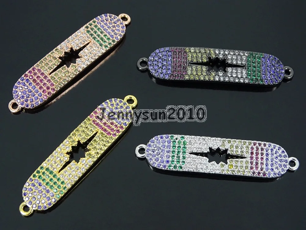 Multicolor Zircon Gems Stones Pave Bar Bracelet Connector Charm Beads Silver Gold 10Pcs/Pack
Multicolor Zircon Gems Stones Pave Bar Bracelet Connector Charm Beads Silver Gold 10Pcs/Pack