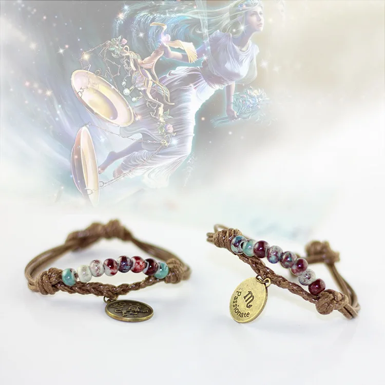 1PCS Fashion New Delicate Hand-Woven Ceramic Beads Constellation Bracelet Originality Chinese Style Bracelet Adorn Article
1PCS Fashion New Delicate Hand-Woven Ceramic Beads Constellation Bracelet Originality Chinese Style Bracelet Adorn Article