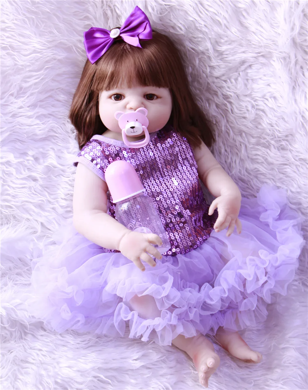 Princess pacifier+bottle 22''57cm 100% full Vinyl silicone Reborn Baby Dolls Toy Lifelike Babies Girl Boneca kids birthday gift
Princess pacifier+bottle 22''57cm 100% full Vinyl silicone Reborn Baby Dolls Toy Lifelike Babies Girl Boneca kids birthday gift