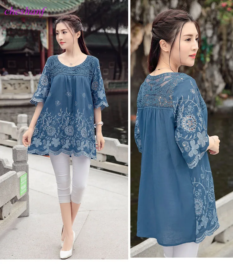 2019 New Summer Style Bohemian Embroidery Cotton Women Top Blouses Summer Blusa Feminina Women Shirts Camisa Feminina Plus Size
2019 New Summer Style Bohemian Embroidery Cotton Women Top Blouses Summer Blusa Feminina Women Shirts Camisa Feminina Plus Size