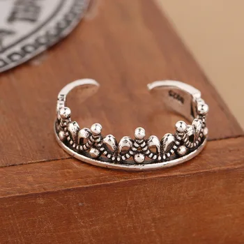 Bijoux Bohemian Vintage 925 Sterling Silver Crown Rings For Women Wedding Large Open Rings Girls Fancy Jewelry Wholesale
Bijoux Bohemian Vintage 925 Sterling Silver Crown Rings For Women Wedding Large Open Rings Girls Fancy Jewelry Wholesale