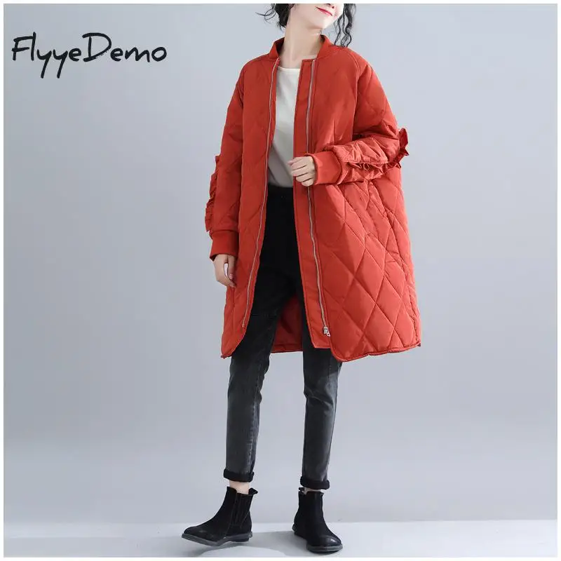 Women Oversized Ruffle Sleeve Parka Cotton Liner Wateproof Windproof Winter Basic Style Solid Loose Plus Size Zipper Jacket Coat
Women Oversized Ruffle Sleeve Parka Cotton Liner Wateproof Windproof Winter Basic Style Solid Loose Plus Size Zipper Jacket Coat
