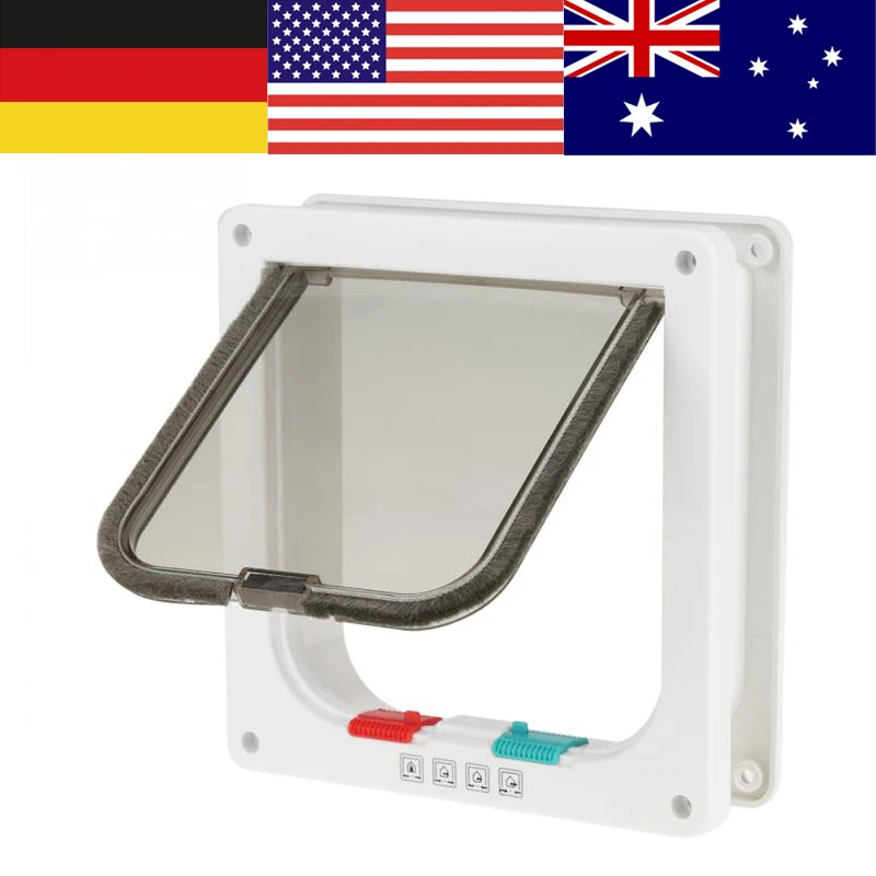 4 Way Lockable Dog Cat Kitten Door Security Flap Door ABS Plastic Animal Small Pet Cat Dog Gate Door Pet Supplies
4 Way Lockable Dog Cat Kitten Door Security Flap Door ABS Plastic Animal Small Pet Cat Dog Gate Door Pet Supplies