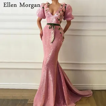 Saudi Arabian Mermaid Evening Dresses 2019 Sequined V Neck Sweep Train Belts Dubai Caftan Zipper Elegant Formal Party Gowns
Saudi Arabian Mermaid Evening Dresses 2019 Sequined V Neck Sweep Train Belts Dubai Caftan Zipper Elegant Formal Party Gowns