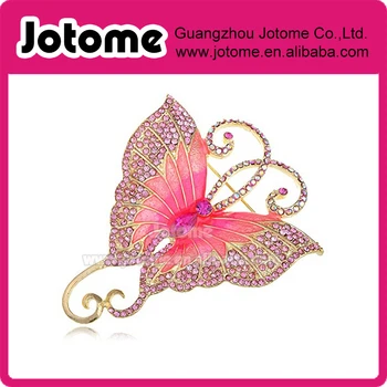 2.75 inch Gold Tone Pink Rhinestones Big Butterfly Asymmetrical Tail Wings Brooch Pin
2.75 inch Gold Tone Pink Rhinestones Big Butterfly Asymmetrical Tail Wings Brooch Pin