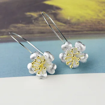 Handmade Dangle Earrings Silver 925 Matte Sakura Ethnic Boho Dangle Earring For Women Korean Fashion Jewelry Aros
Handmade Dangle Earrings Silver 925 Matte Sakura Ethnic Boho Dangle Earring For Women Korean Fashion Jewelry Aros