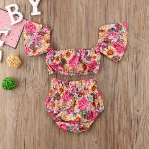 Kids Baby Girl Princess Flower Print Off shoulder Short Sleeve Tops T-shirt+Bowknot Shorts 2pcs Outfits Set
Kids Baby Girl Princess Flower Print Off shoulder Short Sleeve Tops T-shirt+Bowknot Shorts 2pcs Outfits Set