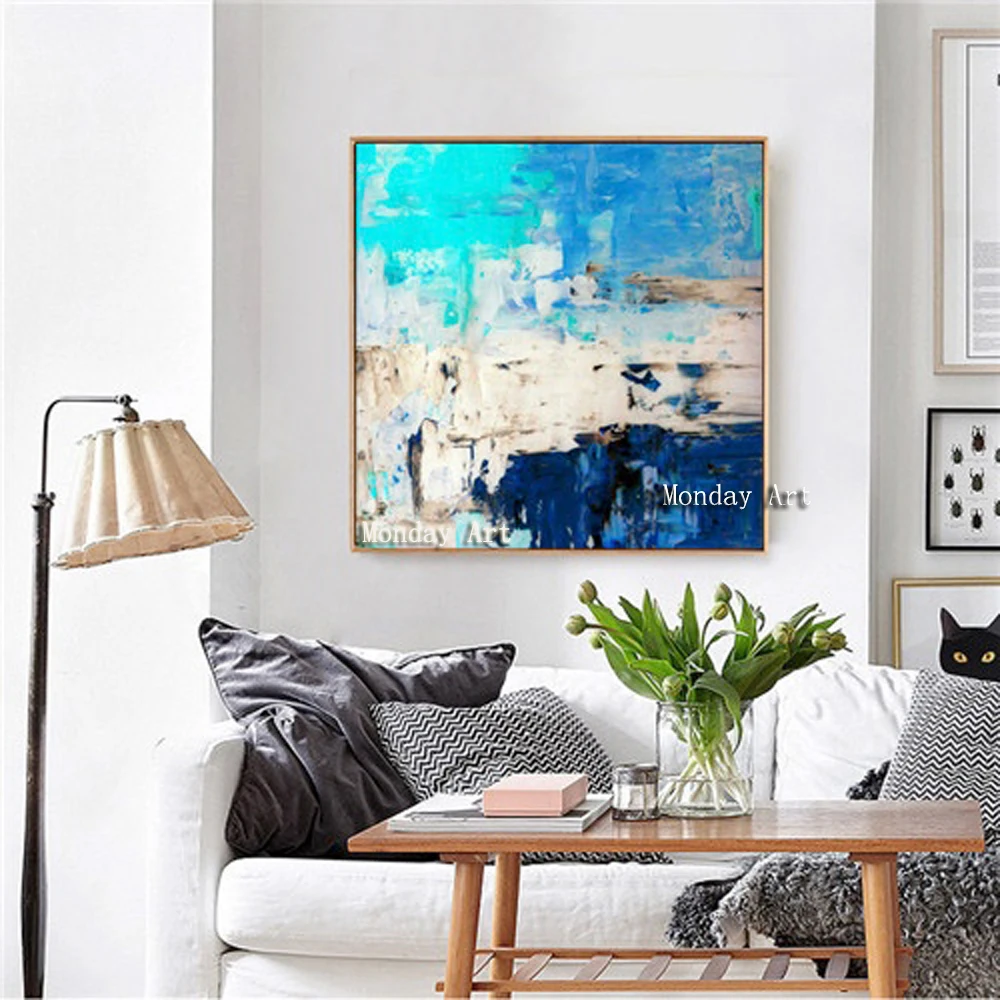 CCCC 100-Hand-Painted-blue-canvas-Paintings-Modern-Home-Decor-Wall-Art-Picture-Hand-Made-abstract-Oil (4)