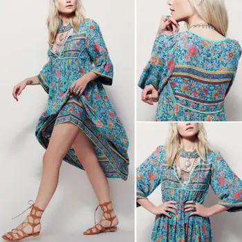 Hirigin Bohemian Sexy Dress Plus Size Women V Neck Floral Printed Long Sleeve Dress Summer Beach Sundress
Hirigin Bohemian Sexy Dress Plus Size Women V Neck Floral Printed Long Sleeve Dress Summer Beach Sundress