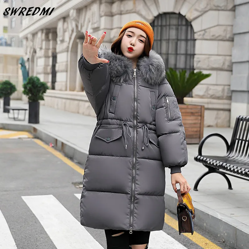 SWREDMI Thickening Warm Winter Coat Women Big Fur Collar Hooded Parkas Down Cotton Padded Jackets Plus Size Winter Clothing
SWREDMI Thickening Warm Winter Coat Women Big Fur Collar Hooded Parkas Down Cotton Padded Jackets Plus Size Winter Clothing