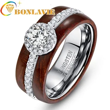 Exquisite Luxurious Tungsten Carbide Steel Ring With Zircon Real Polished Koa Wood Rings For Wedding Jewelry
Exquisite Luxurious Tungsten Carbide Steel Ring With Zircon Real Polished Koa Wood Rings For Wedding Jewelry