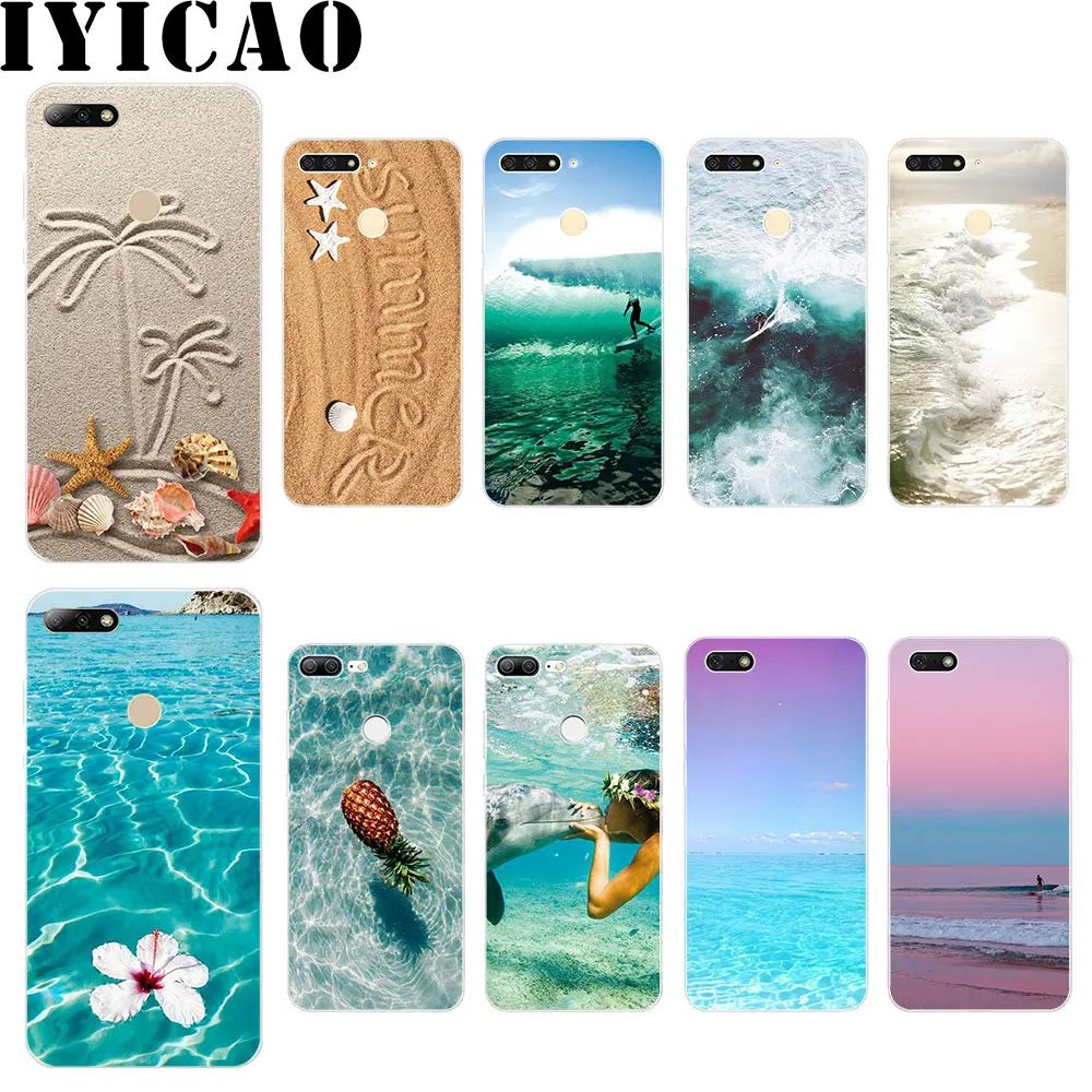 IYICAO Лето волны Блеск Жесткий Чехол для Huawei Mate 10 20 Lite Pro Nova 2i 3 3i 4 чехол | Мобильные