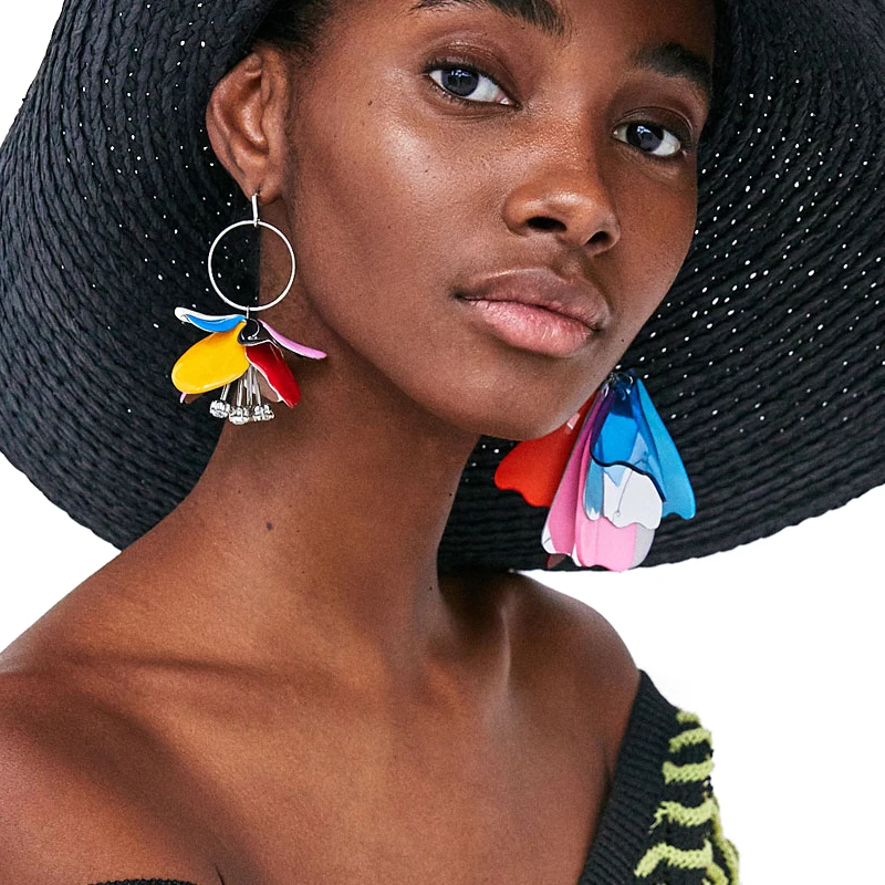JUJIA 8 colors wholesale Fashion Statement resin Tassel Petal Earrings for Women Wedding Bohemian Metallic Leaf Earrings
JUJIA 8 colors wholesale Fashion Statement resin Tassel Petal Earrings for Women Wedding Bohemian Metallic Leaf Earrings