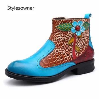 Stylesowner New Design Mixed Colors Cow Leather Fashion Woman Boots Classics Hand-made Low Heels Patchwork Casual Women Boots
Stylesowner New Design Mixed Colors Cow Leather Fashion Woman Boots Classics Hand-made Low Heels Patchwork Casual Women Boots