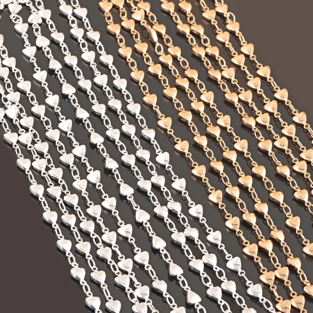 Quality gold & silver plated copper heart chain necklace for pendant personalzied length,jewelry finding 6mm
Quality gold & silver plated copper heart chain necklace for pendant personalzied length,jewelry finding 6mm
