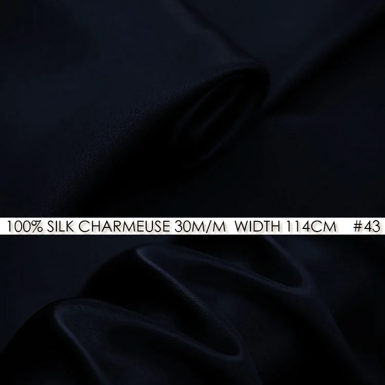SILK CHARMEUSE SATIN Fabric 114cm width 30momme/100% Pure Silk/Deep Blue Silk Wedding fabric/Party Dress Chinese Silk-NO 43
SILK CHARMEUSE SATIN Fabric 114cm width 30momme/100% Pure Silk/Deep Blue Silk Wedding fabric/Party Dress Chinese Silk-NO 43