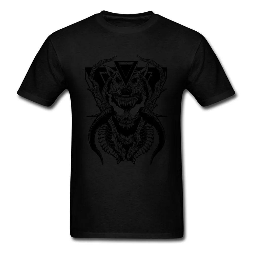 Demon Wolf Funny Labor Day 100% Cotton O Neck Man Tees Casual Clothing Shirt Prevailing Short Sleeve T-shirts Drop Shipping Demon Wolf black