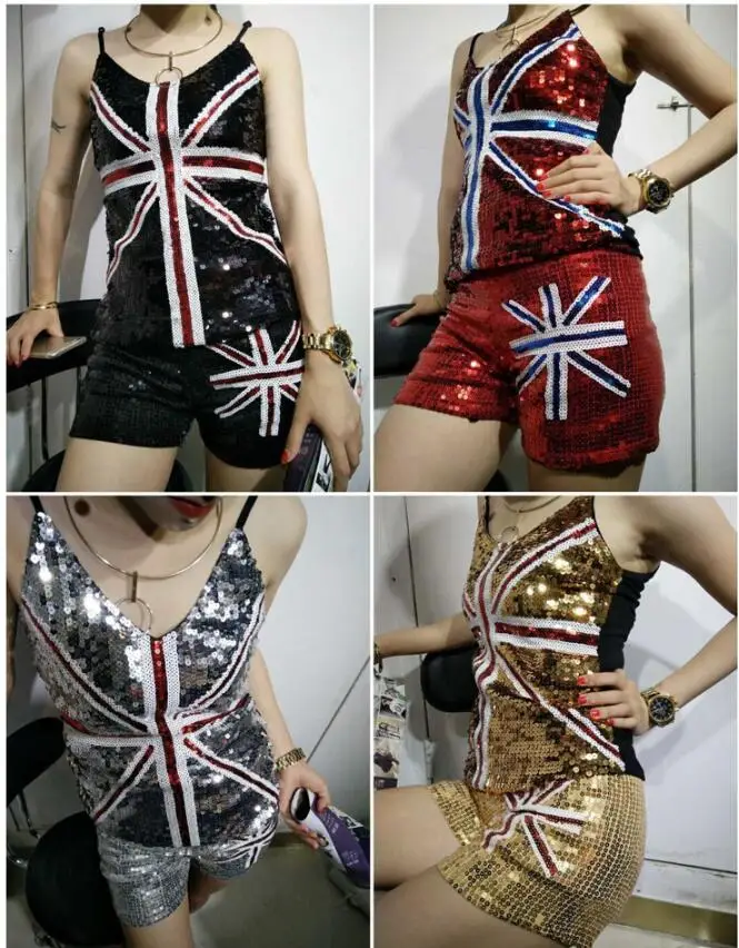 2018 Women Summer Dance Performance Costumes Sexy Skinny Low Waist Club Party Union Jack Sequin Shorts British Flag Shorts
2018 Women Summer Dance Performance Costumes Sexy Skinny Low Waist Club Party Union Jack Sequin Shorts British Flag Shorts
