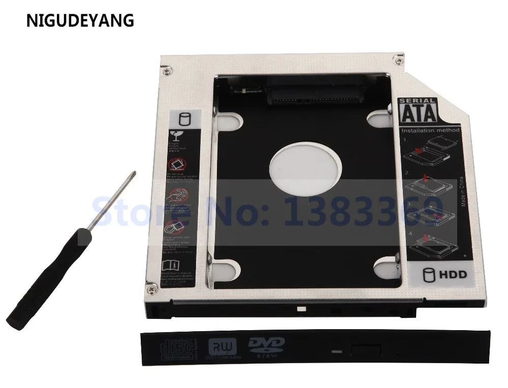 2nd SSD HD Hard Drive SATA Caddy Adapter Bay for Toshiba L505D-S5983 L775D-S7340