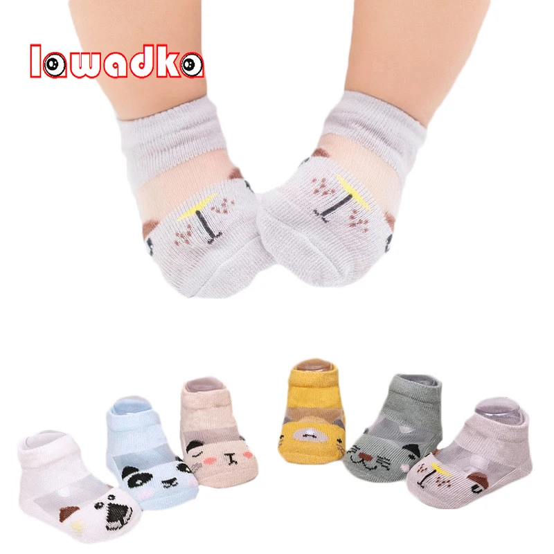 JT/_ 5 Pairs Cartoon Stripe Baby Kids Boy Girl Autumn Winter Soft Cotton Socks