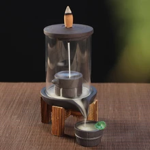 Акриловая Защитная крышка курильница для благовоний горелка Керамическая дым водопад благовония ароматический держатель + 10 шт бесплатно ...(China)