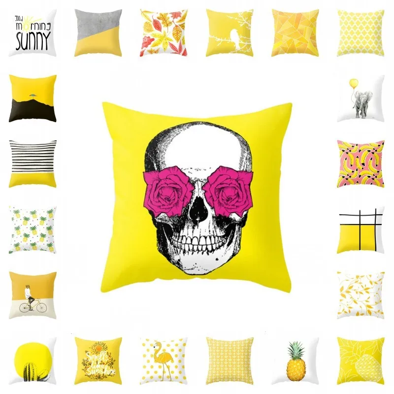 2018-New-Cushion-Cover-for-Safa-45x45cm-cojines-decorativos-Pineapple-Leaf-Yellow-Car-Pillow-Case-Soft(1)