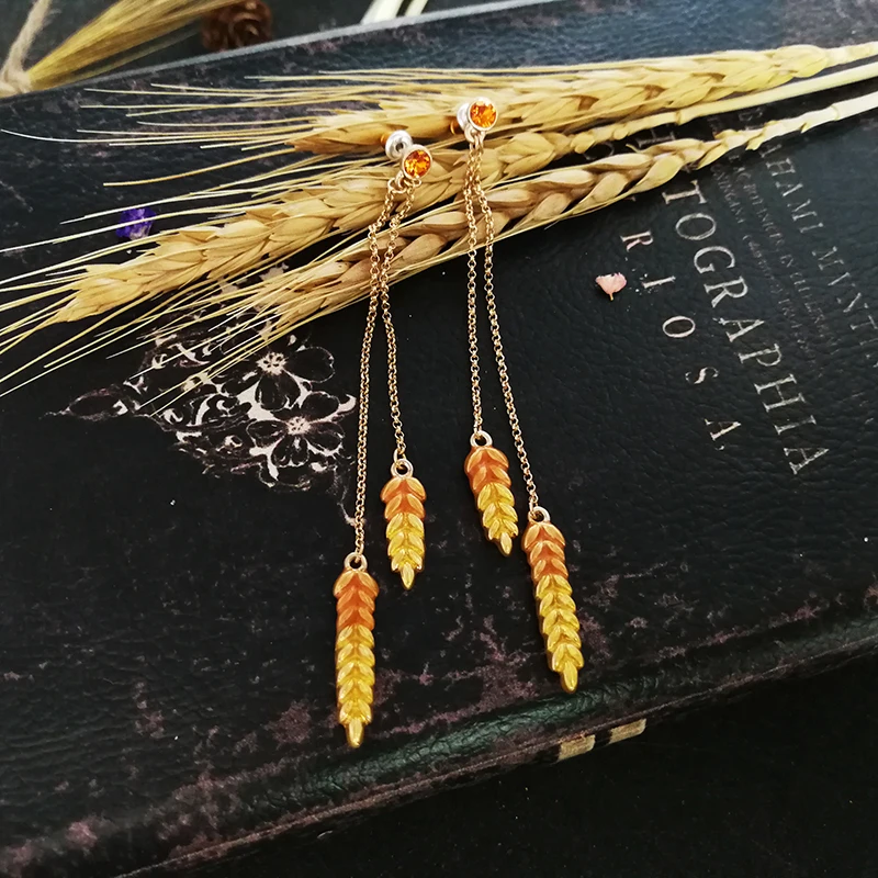 Vanssey Vintage Fashion Ear of Wheat Orange Enameled Austrian Rhinestone Long Tassel Earrings Accessories for Women 2018 New
Vanssey Vintage Fashion Ear of Wheat Orange Enameled Austrian Rhinestone Long Tassel Earrings Accessories for Women 2018 New