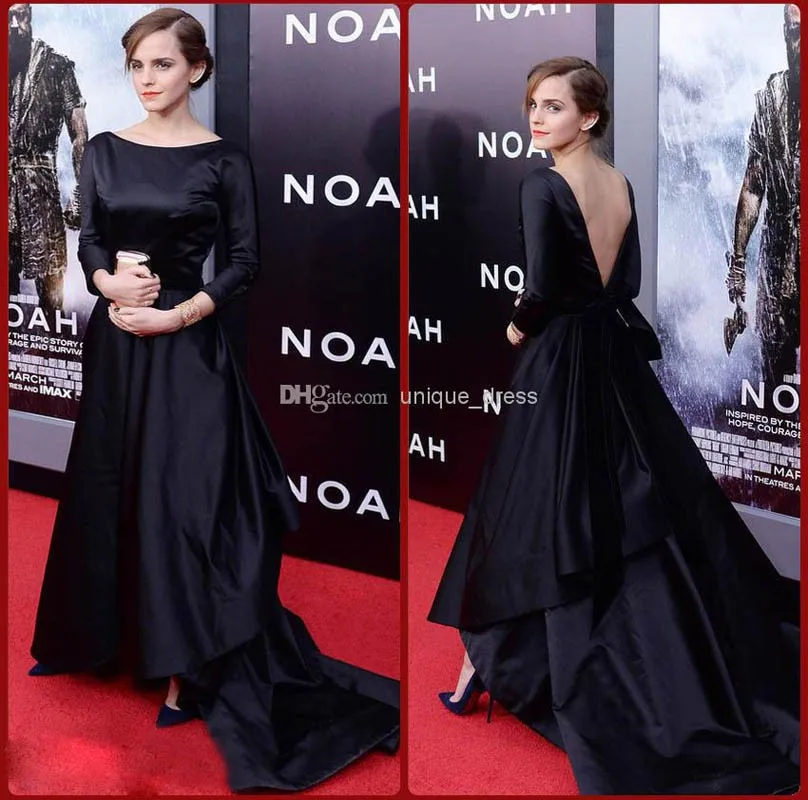 A-565 Black Long Sleeves Celebrity Dress Scoop Neck Backless Chapel Train Long Red Carpet Dress Formal Evening Gown Online
A-565 Black Long Sleeves Celebrity Dress Scoop Neck Backless Chapel Train Long Red Carpet Dress Formal Evening Gown Online