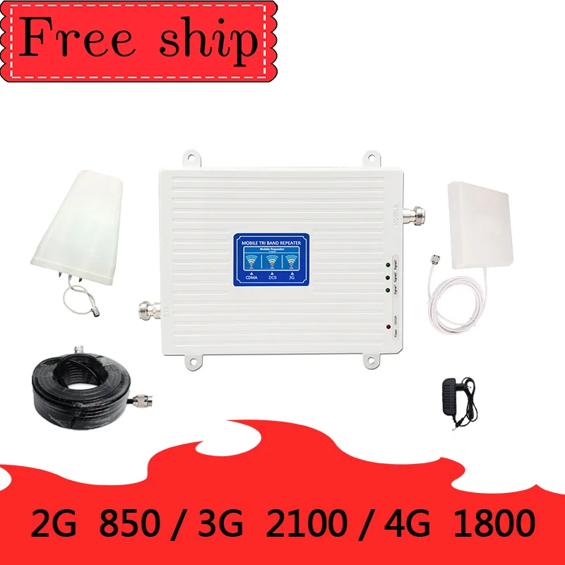 70dB Gain 2g 3g 4g Tri Band Signal Booster 850 1800 2100 CDMA WCDMA UMTS LTE Cellular Repeater 850/1800/2100mhz Amplifier
70dB Gain 2g 3g 4g Tri Band Signal Booster 850 1800 2100 CDMA WCDMA UMTS LTE Cellular Repeater 850/1800/2100mhz Amplifier