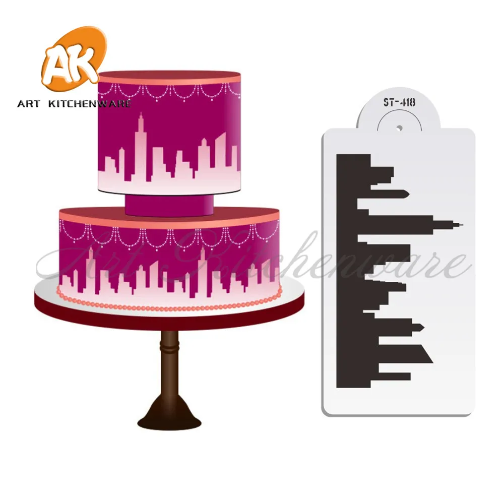 New York Skyline Cake Stencil Fondant cake decorating Mold Cake Side Stencil Plastic Decorating Stencil Bakeware Pastry Tool
New York Skyline Cake Stencil Fondant cake decorating Mold Cake Side Stencil Plastic Decorating Stencil Bakeware Pastry Tool
