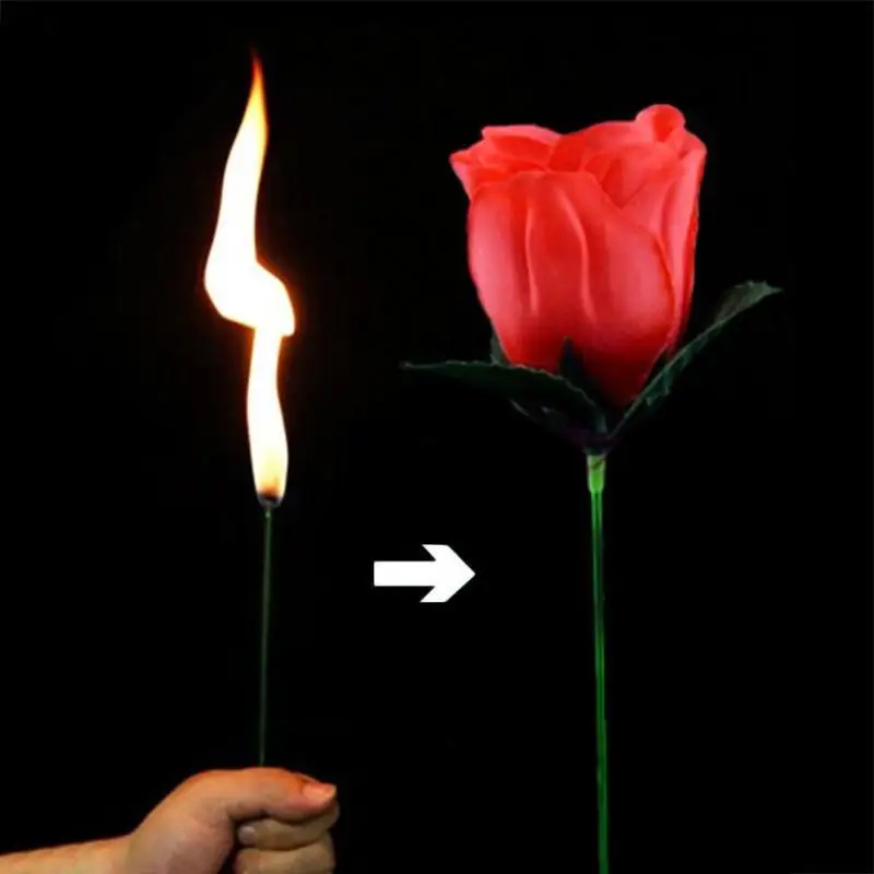 

New Romantic Stage Close Up Magic Trick Torch To Rose Tricks Popular Fire Flame Appearing Flower
