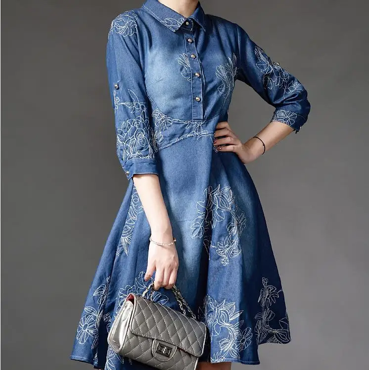 2018 spring autumn summer plus size women casual denim dress vestidos femininos swing embroidery dresses 5xl
2018 spring autumn summer plus size women casual denim dress vestidos femininos swing embroidery dresses 5xl